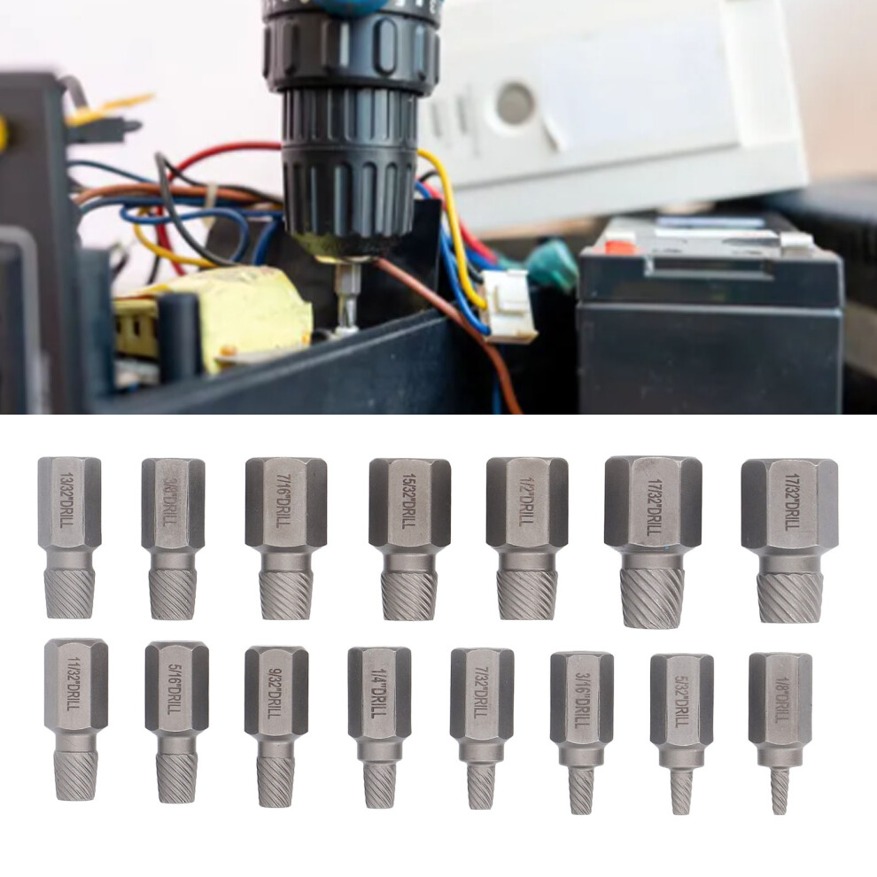 15pc Hex Head Bolt Extractor Set Cr Mo