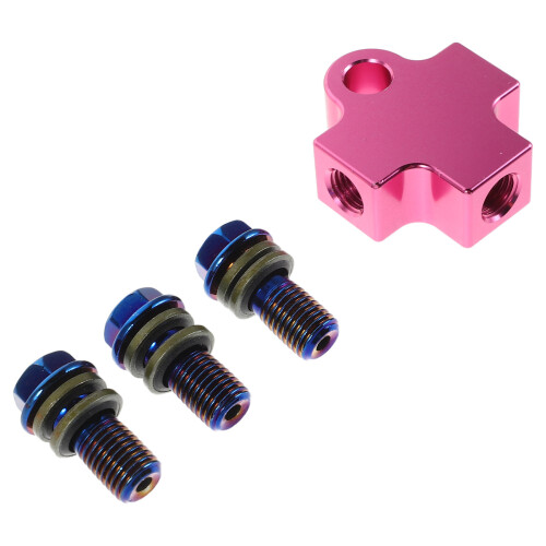 3Sets Motorcycle Brake Line Fitting Kit Aluminum Titanium Bolt Adapter 2