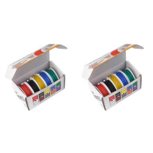 2X 22AWG Elektrisk Tråd Flexibel Silikontråd 22 Gauge Tvinnad Förtennad Koppartråd 5 Färger 16,4 Fot/5 M Vardera