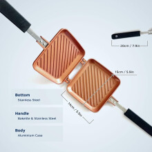 Copper Ceramic Non-Stick 38cm Sandwich Maker Pan