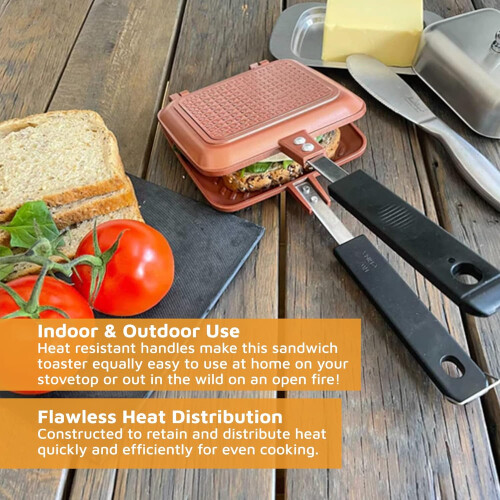 Copper Ceramic Non-Stick 38cm Sandwich Maker Pan 1