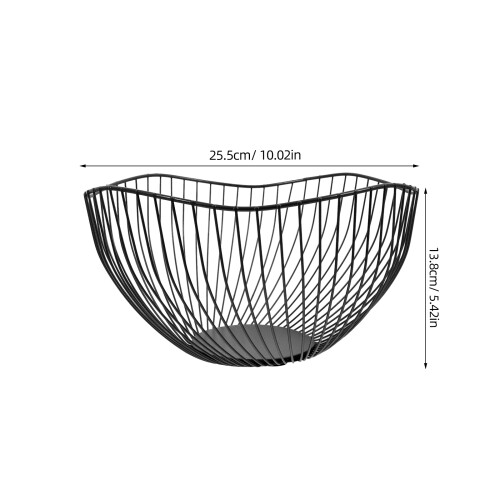 2Pcs Black Metal Fruit Basket for Fruit, Snack and Vegetable Storage 1