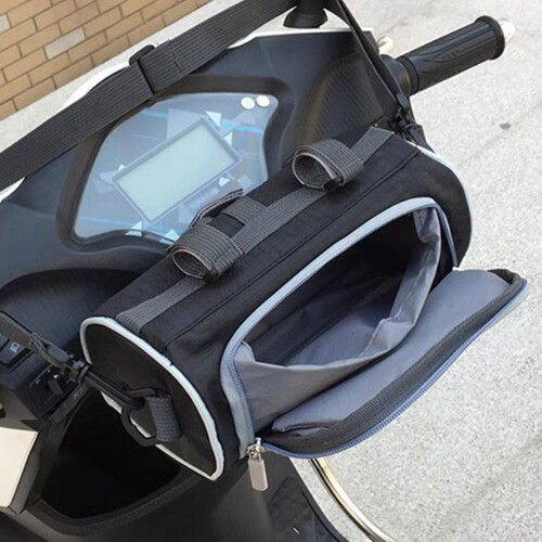 2Pcs Spacious Black PU Motorcycle Tool Bags Easy Installation 2