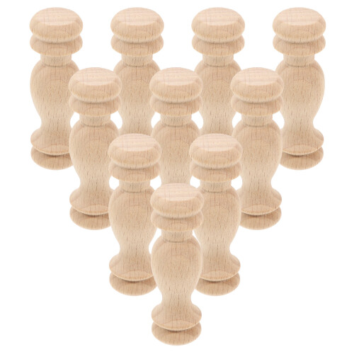 50Pcs Solid Wood Small Roman Column Pillars Khaki for Indoor Staircase 1