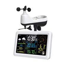 7,5-Zoll-LCD-Bildschirm, Wetterstation mit Außensensor, Innen-/Außenthermometer, Windgeschwindigkeit und -Richtung, Mondphase (USA)