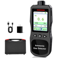 Portable Ammonia Gas Detector,0-200 PPM Rechargeable Ammonia Gas Monitor,Digital Air Quality NH3 Gas Meter US Plug