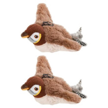 Interactief Gesimuleerd Vogel Katten Speelgoed, Aanraakgevoelig, Getjilp, Flapperend, Geen Vliegen, Pluchen Huisdier Speelgoed voor Katten en Honden