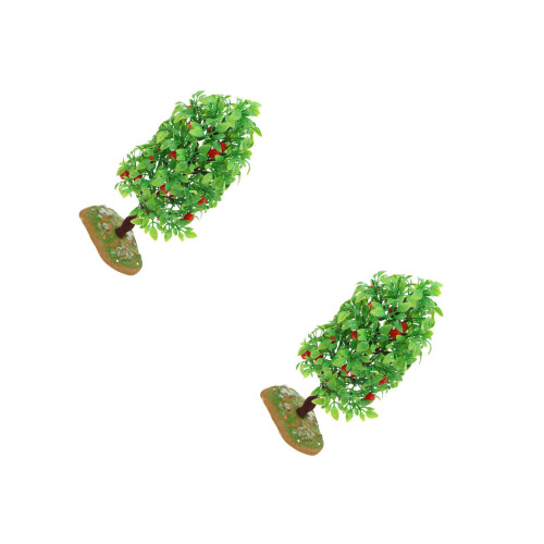 2Pcs Green Plastic Fruit Tree Models Safe Round Edges for Garden DIY 1