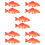 10Pcs PU Artificial Fish Model Red Simulation Fish Figurines for Decor 10