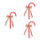 3Pcs Red Plastic Bow Costume Walking Stick Cane Prop for Roleplay 4