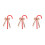 3Pcs Red Plastic Bow Costume Walking Stick Cane Prop for Roleplay 9