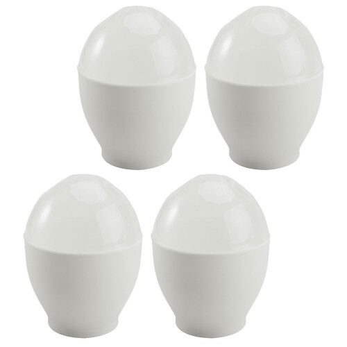 20Pcs White PP Microwave Egg Maker Oven Egg Cooking Tool for Breakfast 2
