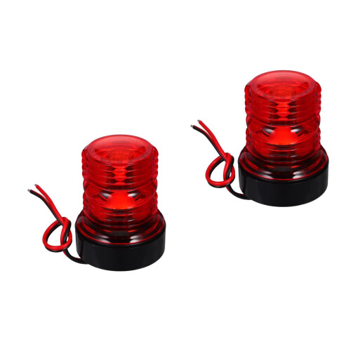 2Pcs Dual-Function Red LED Anchor Light Waterproof Marine Navigation 2