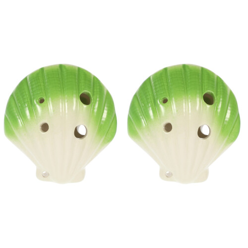 2Pièces Ocarina 6 Trous Durable Vert Instrument Performances 1