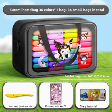 (Black 36 Colors) Kuromi My Melody Cinnamoroll Non Toxic Colorful Clay Multicolored Hanrafting