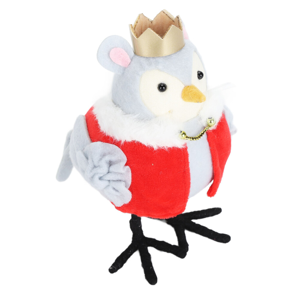 Gold Crown Standing Bird Decor - Cute Indoor Table Animal Figurine