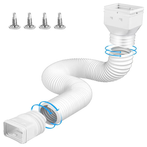 Flexible Rain Gutter Downspout Extender 21-60 Inches, 2-Pack 2