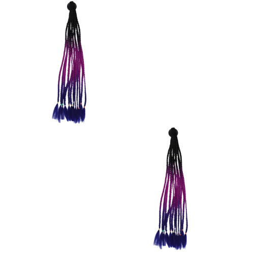 2Pièces Ponytail Decor Coloré Pour Casque, Artificielle Stylée 2