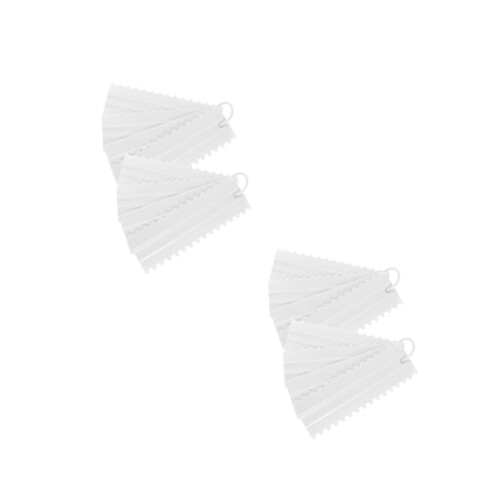 4Sets White PP Cake Scraper Set Plastic Icing Spatula Pastry Tools 1