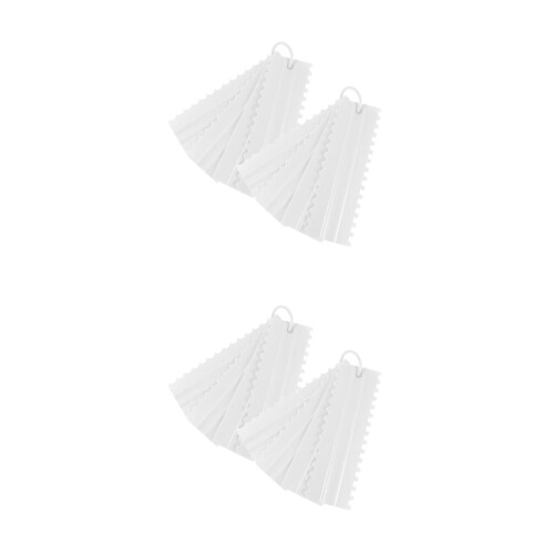 4Sets White PP Cake Scraper Set Plastic Icing Spatula Pastry Tools 2