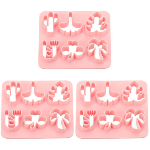 3Pièces Outils Argile Polymer Rose Découpe Multifonctionnel 2