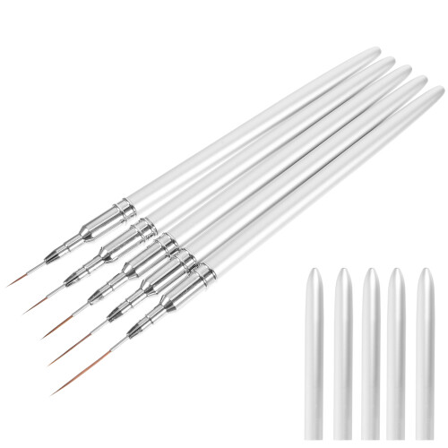 25Pcs Durable Silver Nail Art Pens Thin Brush Manicure Tools Set 2