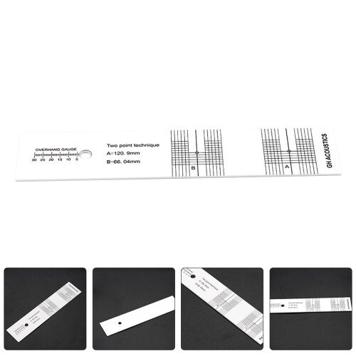 5Pcs White Record Player Turntable Stylus Alignment Protractor Tool 2