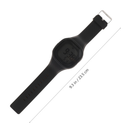 2Stk Multifunktionale Schwarze Silikon Uhr Mit Beleuchtung 1