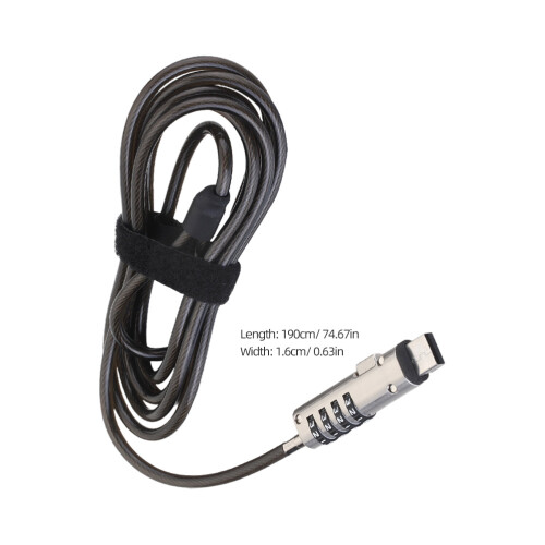 4Pcs Secure Laptop Password Locks Black with Adjustable Length Feature 2