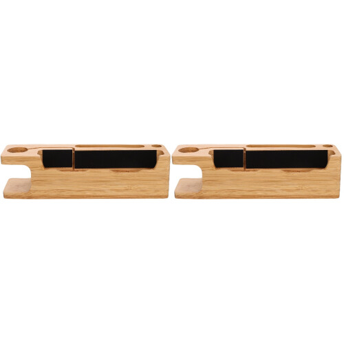 2Stk Holzdockingstation Handyhalter Khaki Mit - Organizerfach 1
