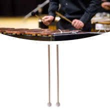 Mailloches pour marimba et carillon, têtes en caoutchouc, baguettes en bois, blanc