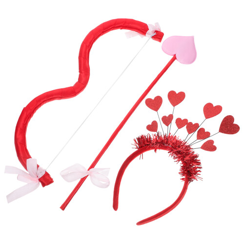 2Sets Polyester Foam Cupid Haarband Rood Valentijn Party 2