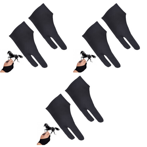 6Stk Zeichenhandschuh, Schwarz, Nylon, , Komfortabel, Für Tablet 1