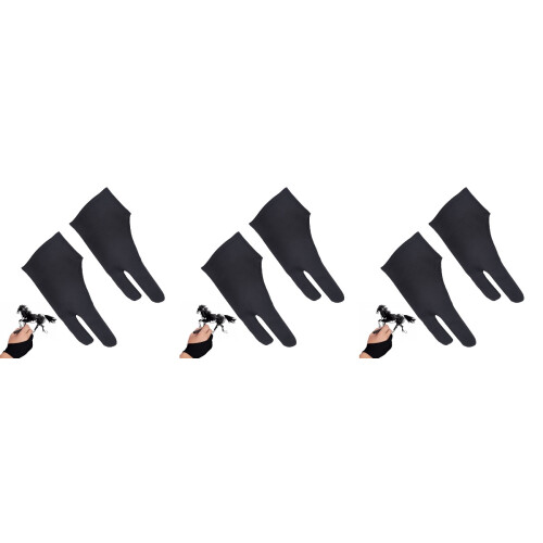 6Stk Zeichenhandschuh, Schwarz, Nylon, , Komfortabel, Für Tablet 2