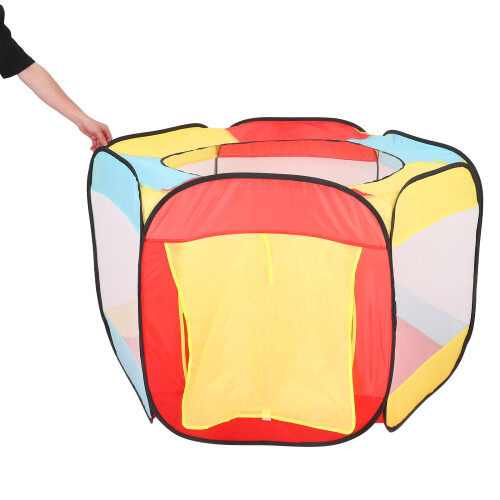 Multi-Color Foldable Indoor Play Tent with Mesh Ball Pit 2
