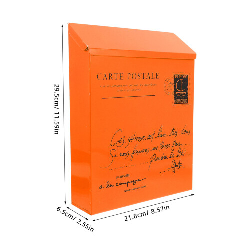 3Pièces Boîtes Aux Lettres Rétro À Fixer Murale Orange Durable 1