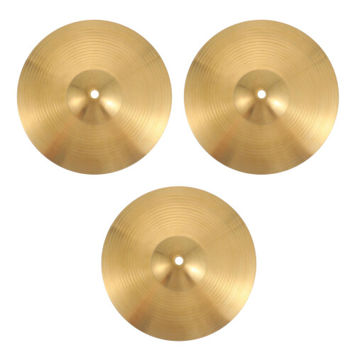 3Stk Percussion Messing Becken Crash Ride Hi-Hat Gold Langlebig 1
