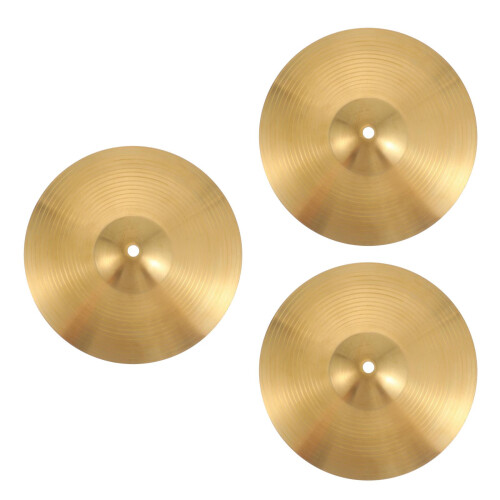 3Stk Percussion Messing Becken Crash Ride Hi-Hat Gold Langlebig 2
