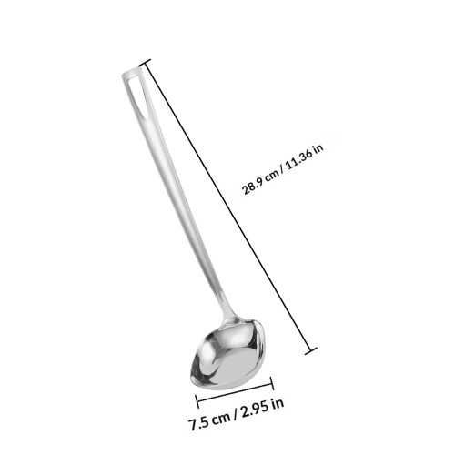 5Pcs Kitchen Cooking Silver Stainless Steel Square Soup Ladle Set 2