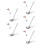 5Pcs Kitchen Cooking Silver Stainless Steel Square Soup Ladle Set 8