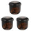 3Pcs Ceramic Stew Pots Brown Kitchen Bowls Steaming Cups with Lid 6