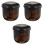 3Pcs Ceramic Stew Pots Brown Kitchen Bowls Steaming Cups with Lid 7