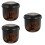 3Pcs Ceramic Stew Pots Brown Kitchen Bowls Steaming Cups with Lid 10