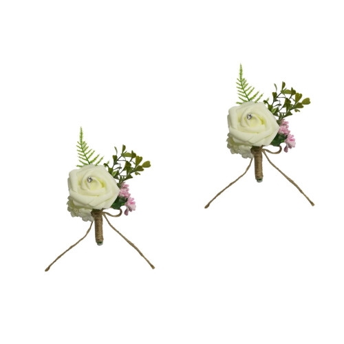 2Pièces Accessoires Mariage Corsage Rose 1