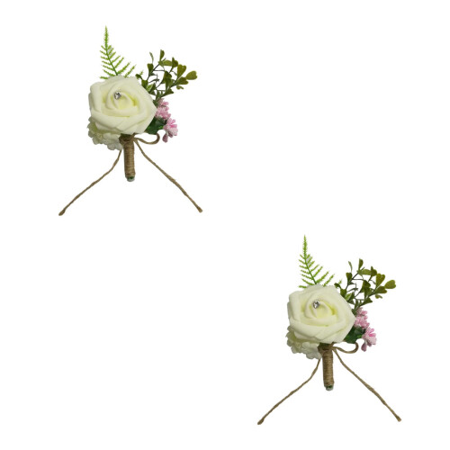 2Pièces Accessoires Mariage Corsage Rose 2