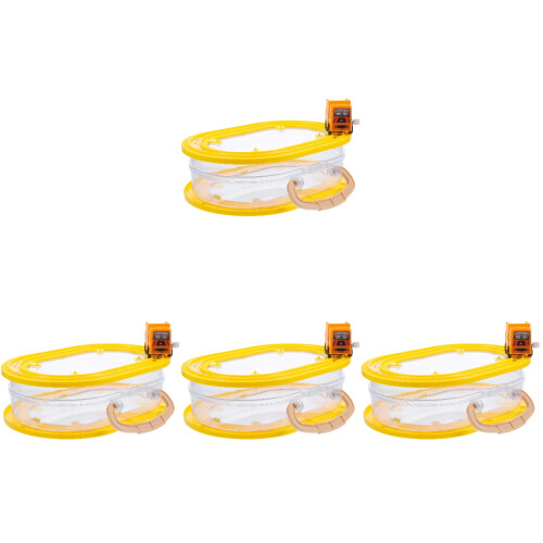 4Pcs Miniature Wind-Up Car Storage Box with Transparent Plastic Design 2