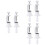 6Pcs White Mannequin Head Stand Adjustable Wig Holder for Styling 7
