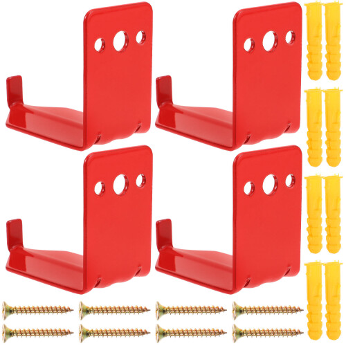 8Pcs Universal Red Metal Fire Extinguisher Wall Hook Mounting Kit 1