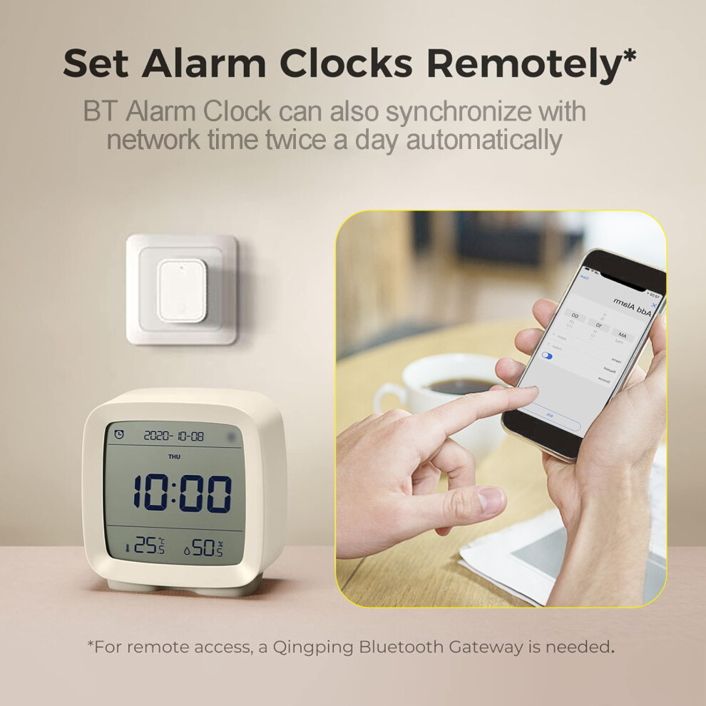 Digital Alarm Clock with Bluetooth App 5-in-1 Temp & Humidity for Kids & Teens