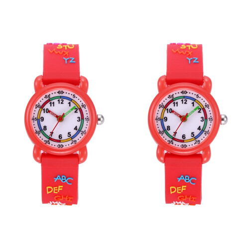2Stk Cartoon Kinder-Armbanduhr Quarz 1
